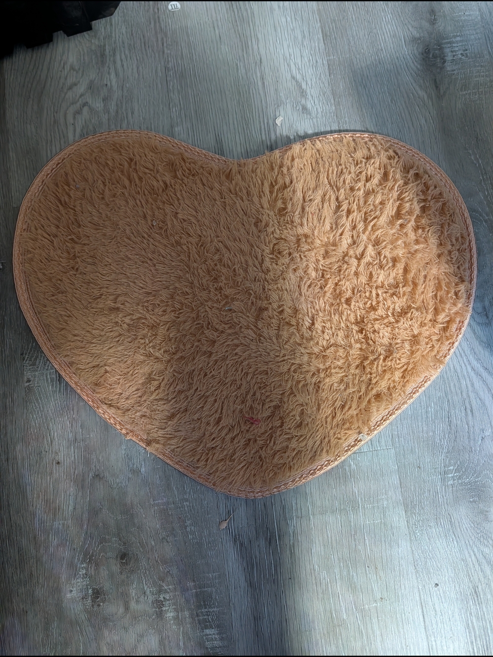 Heart-Shaped Plush Door Mat in Tan